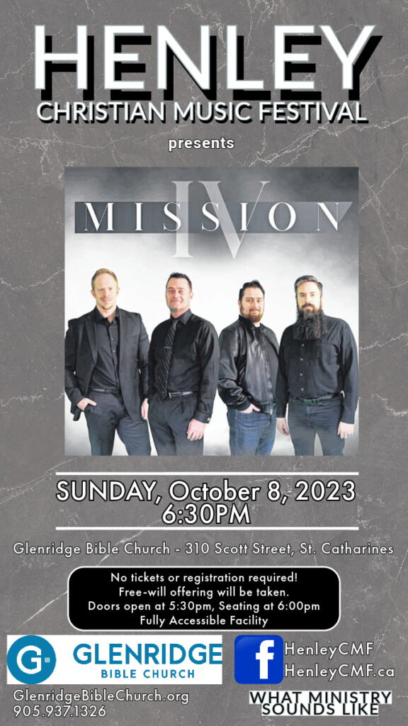 Mission IV is a newly formed gospel quartet based out of Stow, Ohio.
Check them out at www.missioniv.com