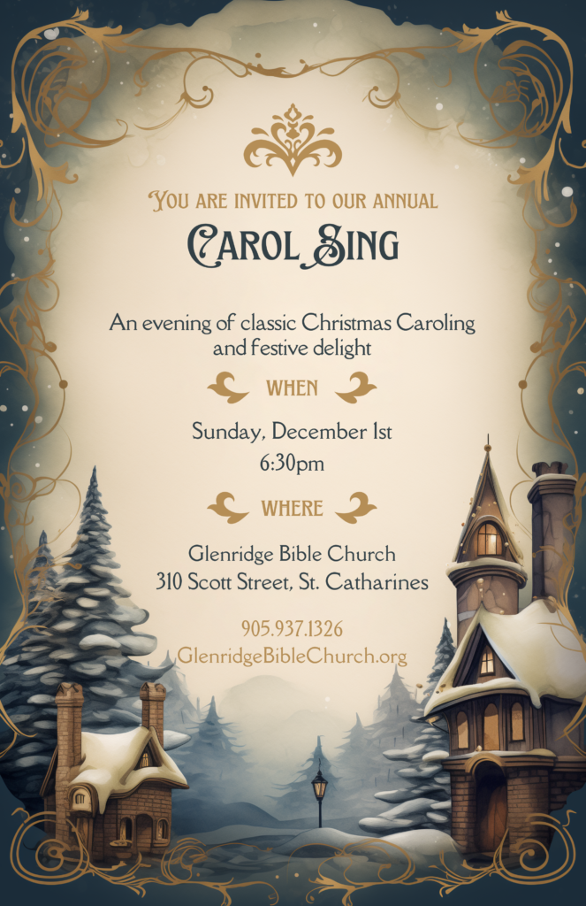 Christmas Carol Sing
December 1st, 2024
6:30pm